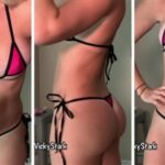 Vicky Stark Hot Pink Micro Bikinis Try VideoTape Leaked