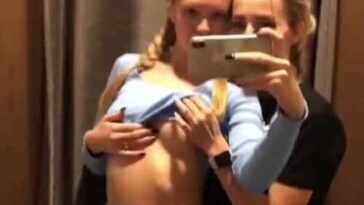 Two girls and tits in the dressing room Tiktok Porn