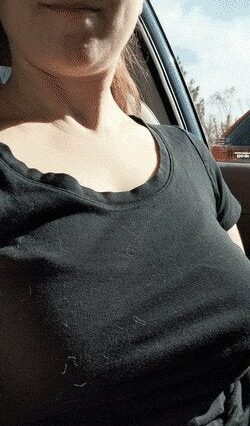 Getting the titties out in the Target parking lot