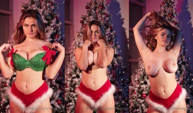 Megan Guthrie Nude Boobs Teasing in Christmas Video Premium