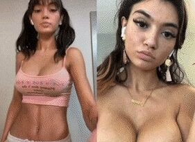 sexy tiktoker girl with big boobs