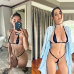 Christina Khalil Tiny Black Bikini Selfies