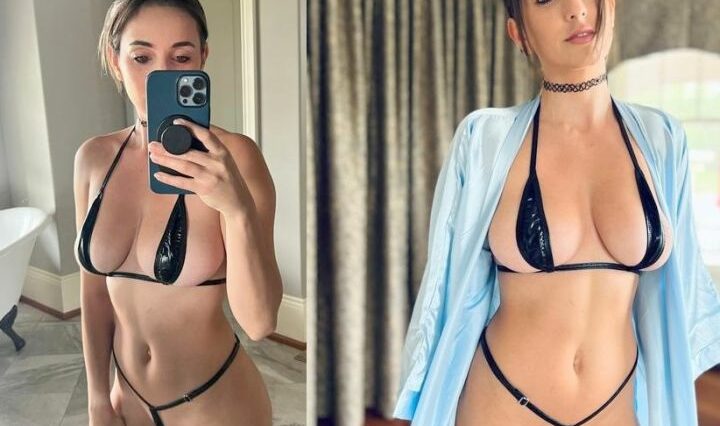 Christina Khalil Tiny Black Bikini Selfies