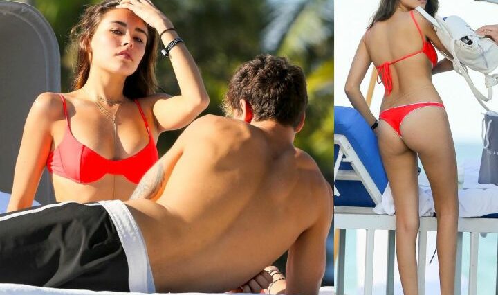 Madison Beer Sexy Beach Bikini Thong